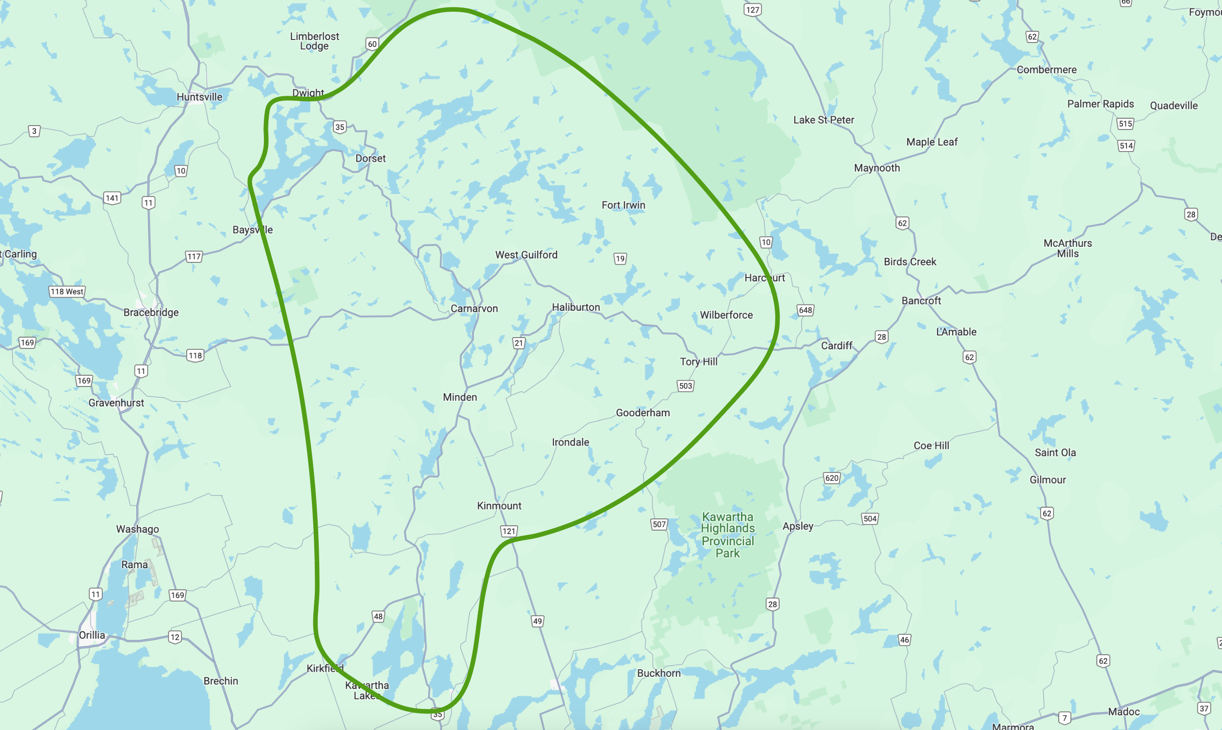 Cottage Country Service Map